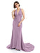 Mermaid Halter Deep V-neck Bridesmaid Dresses