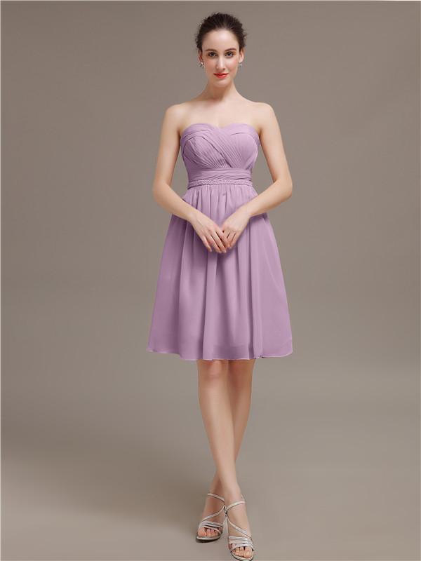 Sweetheart Chiffon Short Bridesmaid Dresses