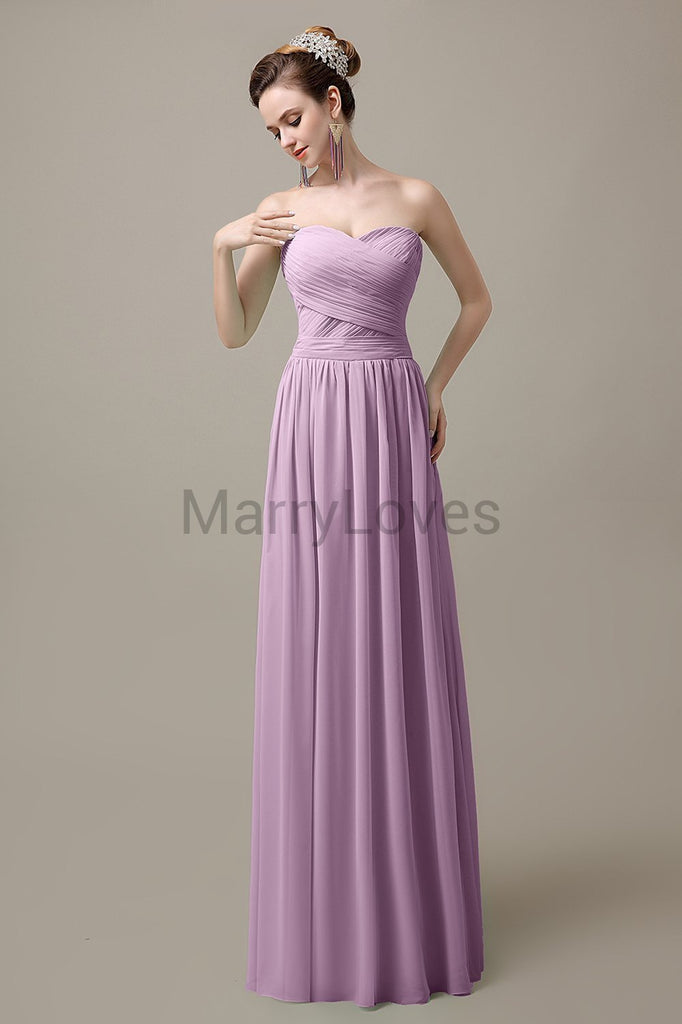 Sweetheart Pleats Chiffon Bridesmaid Dresses