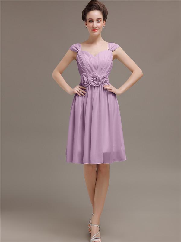 Straps Chiffon Short Bridesmaid Dresses