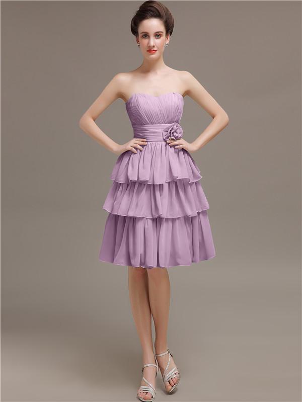 Sweetheart Pleats Short Bridesmaid Dresses