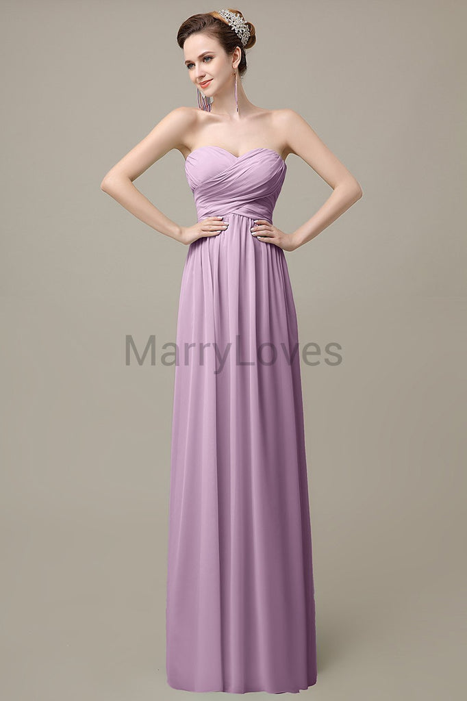 Sweetheart Pleats Chiffon Bridesmaid Dresses