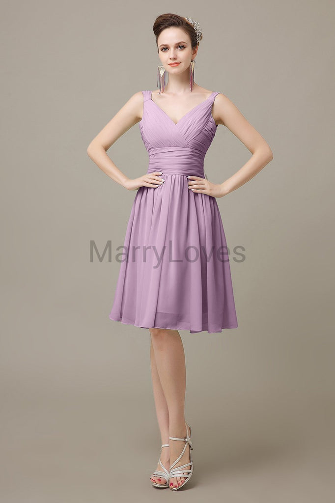 V-Neck Chiffon Bridesmaid Dresses