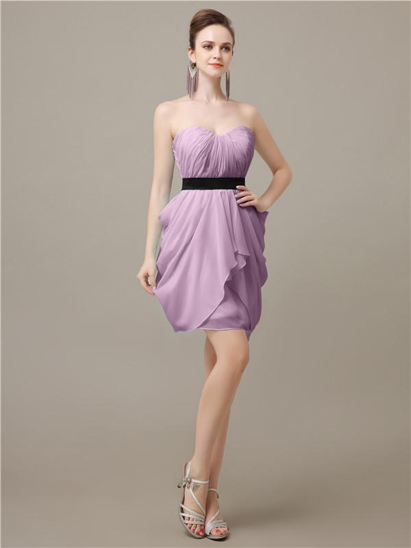 Sweetheart Chiffon Keen Length Bridesmaid Dresses