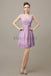 V-neck Chiffon Short Pleats Bridesmaid Dresses