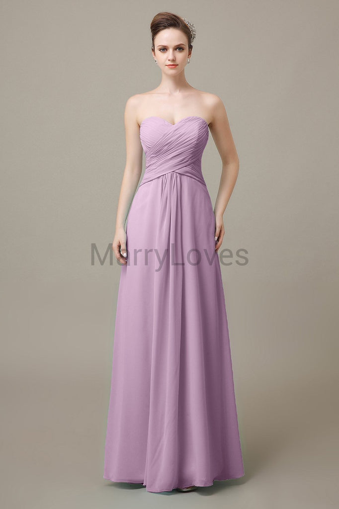 Sweetheart Chiffon Floor Length Bridesmaid Dresses