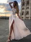 A-line Sleeveless Side Slit Evening Party Dresses, Sweet 16 Prom Dresses, PY035