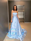 Simple A-line Strapless Applique Custom Prom Dresses,Sweet 16 Prom Dresses, OL021