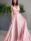 Simple A-line V Neck Long Evening Prom Dresses, Cheap Prom Dresses, PY028