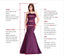 Champagne Tulle Appliques Scoop Long Mermaid Evening Prom Dresses, MR8113