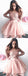 Popular V-neck Pink Lace appliques Long Sleeves Short Homecoming Dresses, HD0446