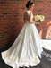 Newest Deep V-neck Backless Simple Cheap Sleeveless Wedding dresses , WD0411