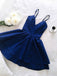 Spaghetti Straps V-neck Simple Sexy Short Cheap Homecoming Dresses, HD0448