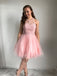 Amazing Halter Sleeveless Appliques Beading Top Tulle Homecoming Dresses, HD0485