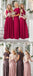 A-line Floor-length V-neck Backless Colorful Bridesmaid Dresses, BD0559