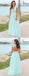 Mint Green V-neck Backless Cap Sleeves Chiffon Bridesmaid Dresses, BD0562