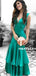 Mermaid V-neck Backless Long Cheap Prom Dresses With Ruffles, PD0600