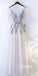 Beautiful Half Sleeves Tulle Applique Elegant Cheap Long Prom Dresses, BGP022