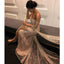 Off the Shoulder Sparkle Long Sleeves Long Prom Dresses, WP023