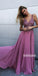 Beaded V-neck Chiffon A-line Long Prom Dresses FP1111