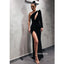 Black One Shoulder Sexy Side Slit Long Prom Dresses, WP031