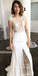 Cap Sleeves Unique Lace Formal Sexy Split Long Wedding Prom Dresses, BGP038