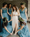 A-line Scoop Neck Appliques Cap Sleeves Bridesmaid Dresses, BD0565