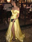 A-line Off Shoulder Side Slit Evening Prom Dresses, Swee 16 Prom Dresses, OL082