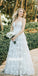 A-line Spaghetti Strap Applique Lace Bridal Long Wedding Dresses, BGH010