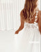 Pretty Flower Spaghetti Strap Applique Tulle Long Wedding Dresses, BGH033