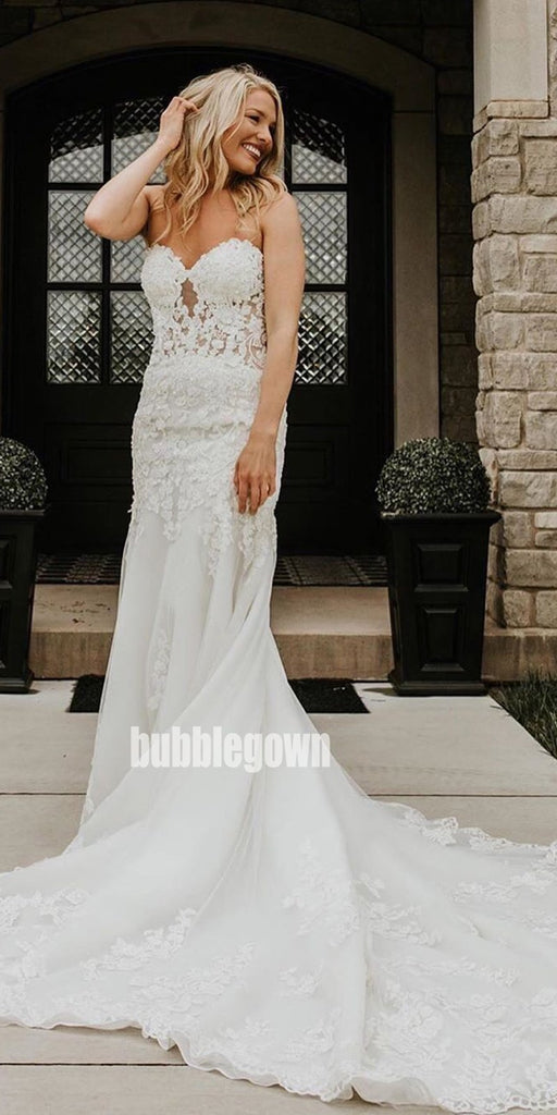 Elegant Sweetheart Lace Dream Wedding Dresses, BGH054