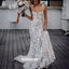 Elegant Spaghetti Strap Applique Tulle Long Wedding Dresses, BGH079