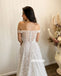 Elegant Off Shoulder Applique Tulle Long Wedding Dresses, BGH080