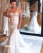 Elegant Spaghetti Strap Lace Mermaid Wedding Dresses, BGH084