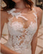 Elegant Applique See Though Lace Wedding Dresses, BGH085