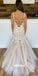 Elegant White Applique Mermaid Long Wedding Dresses, BGH091