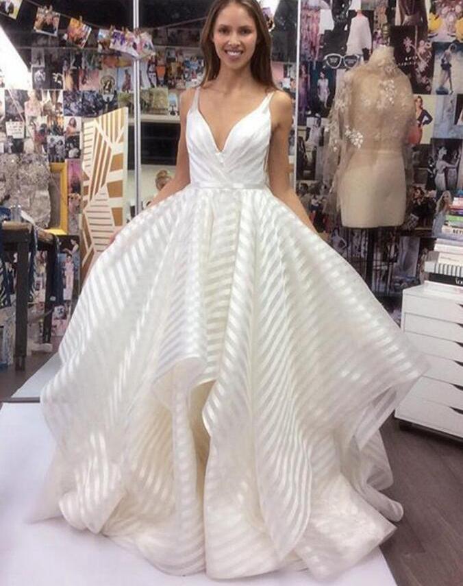 Elegant Popular Formal A Line Cheap Long Beach Bridal Wedding Dresses, BGP251 - Bubble Gown