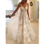 Charming V Neck A Line Cheap Applique Bridal Long Beach Wedding Dresses, BGP264