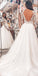 Popular V-line Long Lace Sleeve Bridal Long Wedding Dresses, BGH004