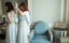 A-line Off-shoulder Floor-length Lace-up Back Long Chiffon Bridesmaid Dresses, BD0608
